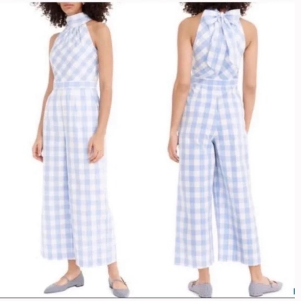 JCrew Gingham High-Neck Jumpsuit